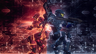 Halo game wallpaper, Red vs. Blue HD wallpaper