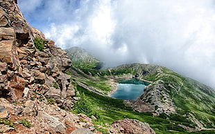 mountain and lake, nature, landscape, lake, mountains HD wallpaper