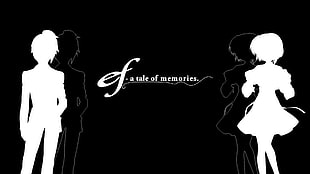 black and white Ef A Tale of Memories wallpaper, anime, ef: A Tale of Memories, Renji Asou, Shindou Chihiro HD wallpaper