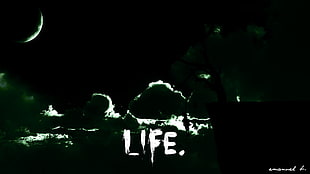 life text overlay, quote, dark, sky, typography
