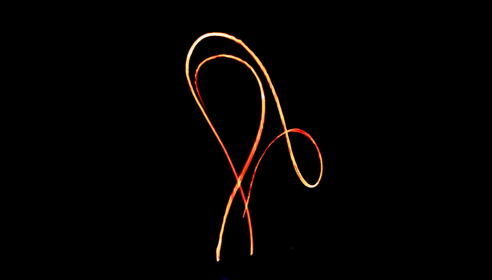 orange light illustration, Lines, Plexus, Black background HD wallpaper