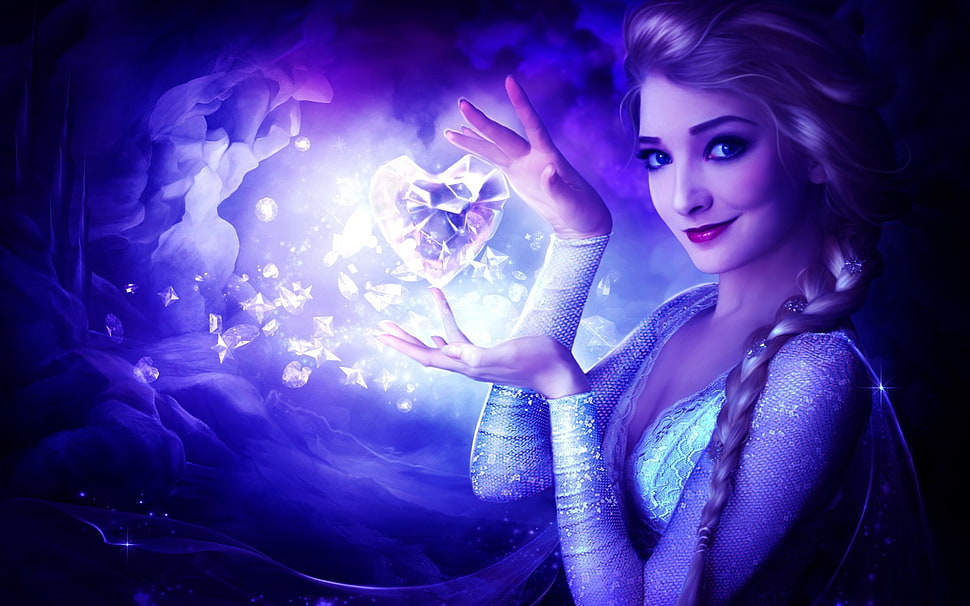 Elsa from Disney Frozen, Princess Elsa, Frozen (movie), movies, artwork HD wallpaper