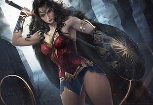 Wonder Woman, women, digital art, thighs