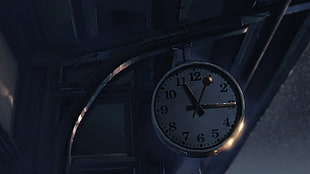 round silver clock, anime, clocks, building, 5 Centimeters Per Second