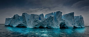ice glacier floating on water, ice, sea HD wallpaper