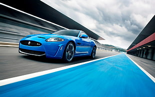 blue and black coupe die-cast model, Jaguar, Jaguar XKR-S, Jaguar XKR, blue cars HD wallpaper