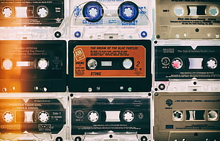 assorted-tittle cassette tape lot, music, vintage, audio cassete, Sting