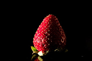 close up photo of strawberry HD wallpaper