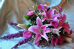 pink and purple flower decoration