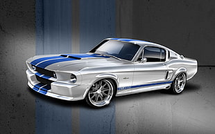 silver Mustang concept car, car HD wallpaper