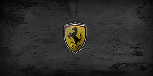 Ferrari logo  with gray background HD wallpaper