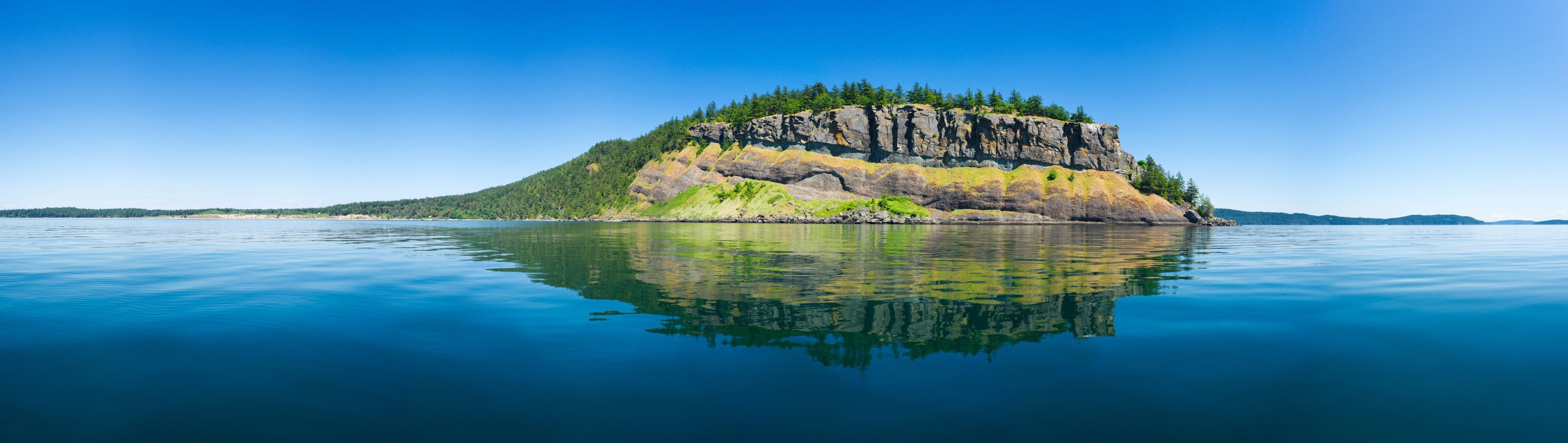 green island, panoramas, island, cliff, forest