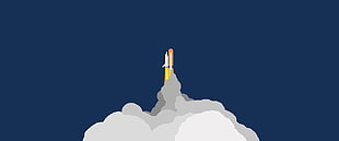 space shuttle painting, minimalism, rocket