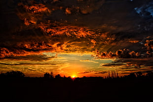 black and orange clouds