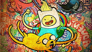 Adventure Time graffiti artwork, Adventure Time, Finn the Human, Jake the Dog HD wallpaper