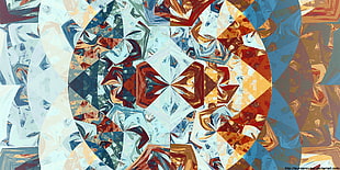 multicolored graphic wallpapre, fractal, Apophysis, triangle, digital art HD wallpaper