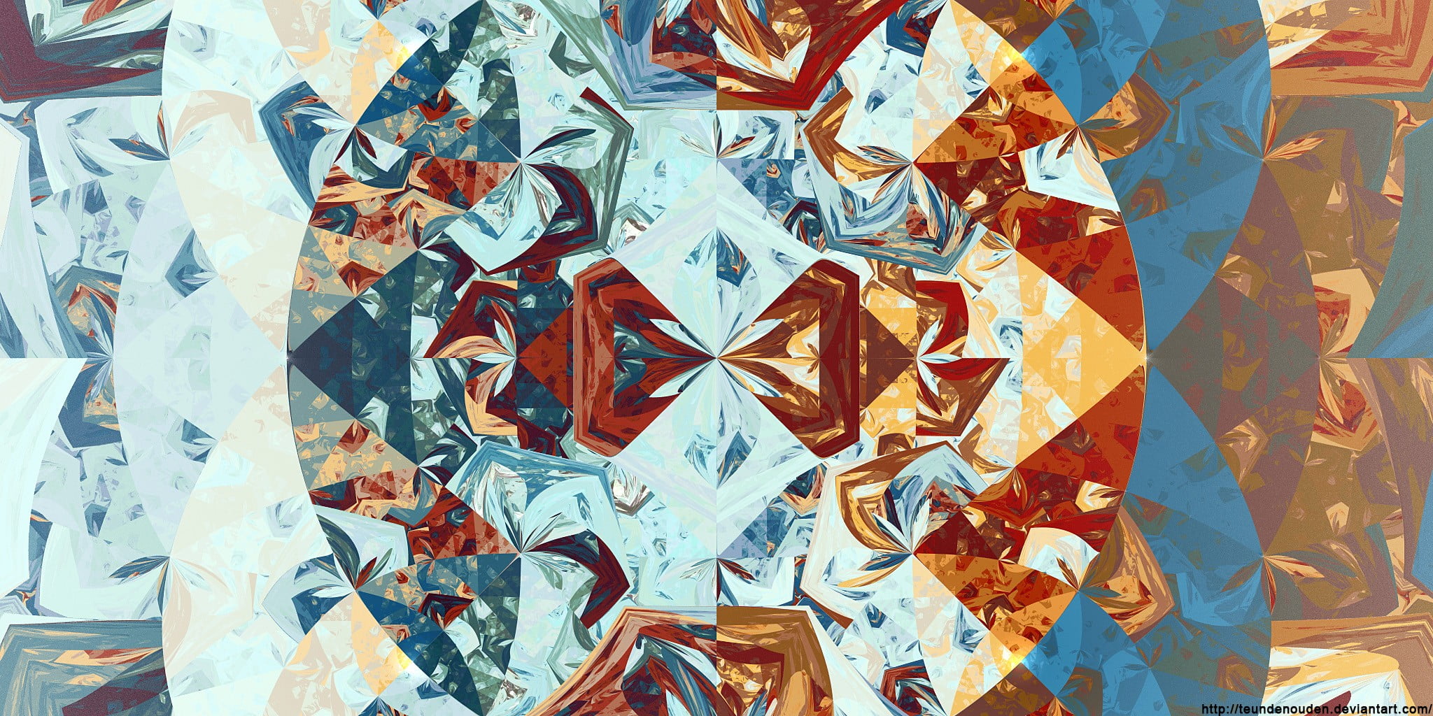 multicolored graphic wallpapre, fractal, Apophysis, triangle, digital art