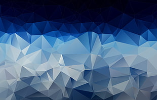 blue and white 3D illustration, minimalism, gradient