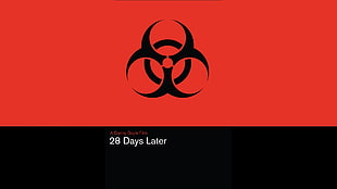 28 Days Later logo illustration, movies, 28 Days Later, hazard