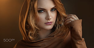 woman in brown top