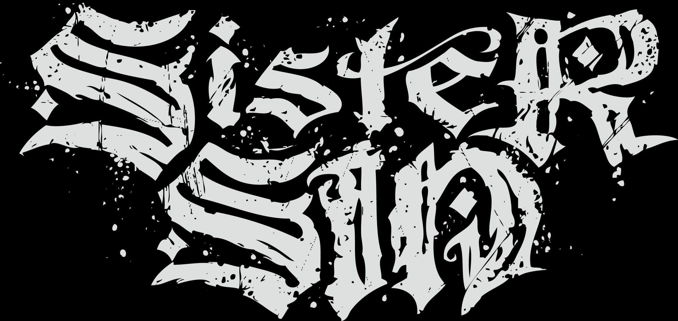 Sister sin text, Sister Sin, typography, monochrome, artwork