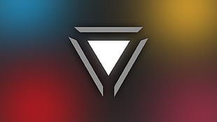 white and gray triangle logo, triangle