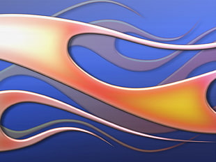 blue and orange flame illustration