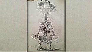 cartoon character skeleton sketch, comics