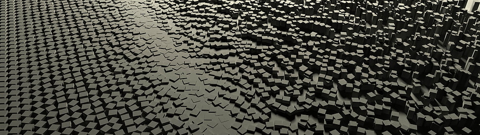 black and white floral area rug, multiple display, digital art, geometry, render HD wallpaper