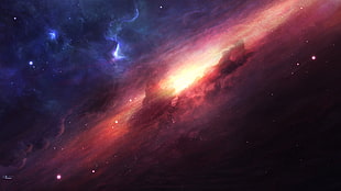digital wallpaper of galaxy HD wallpaper
