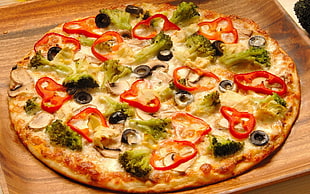 closeup photo of pizza