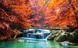 waterfalls landscape photo HD wallpaper