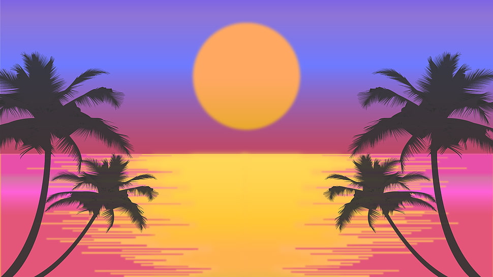 Palms,  Vector,  Art HD wallpaper