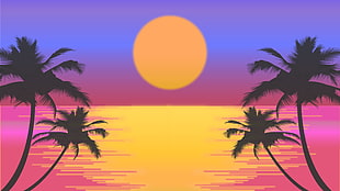 Palms,  Vector,  Art HD wallpaper