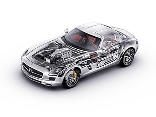 silver and black Mercedes-Benz coupe, car, vehicle, nature, Mercedes Benz