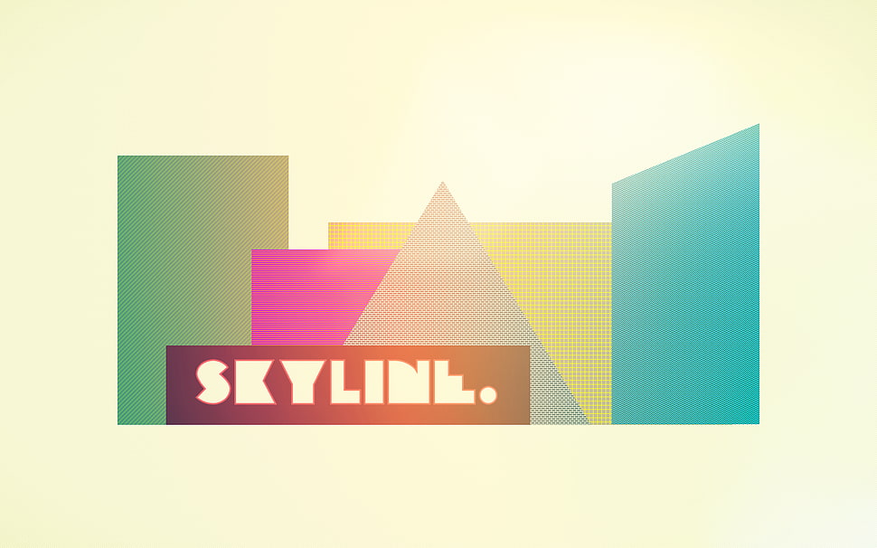 Skyline logo, modern, vintage, digital art, artwork HD wallpaper