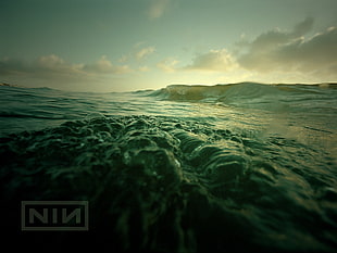 blue sea and white clouds, Nine Inch Nails, sea HD wallpaper