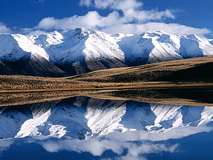 Winter,  Mountains,  Reflection,  Lake HD wallpaper