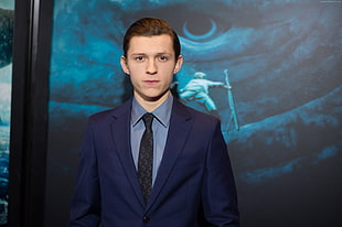 man in blue formal suit jacket HD wallpaper
