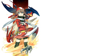 anime female character wears red suit digital wallpaper HD wallpaper