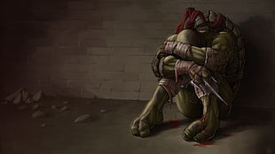 TMNT Rafael illustration, Teenage Mutant Ninja Turtles, fantasy art, blood, artwork HD wallpaper