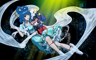 Anime,  Flying,  Blue,  Dress HD wallpaper