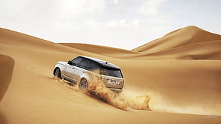 gray and black car die-cast model, Range Rover, desert, car, vehicle