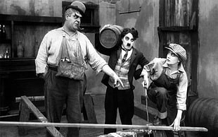 Charlie Chaplin TV show still, Charlie Chaplin, film stills, monochrome