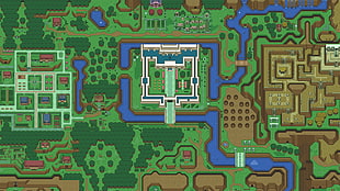 green, blue, and red train table, The Legend of Zelda: A Link to the Past, map, video games, The Legend of Zelda HD wallpaper