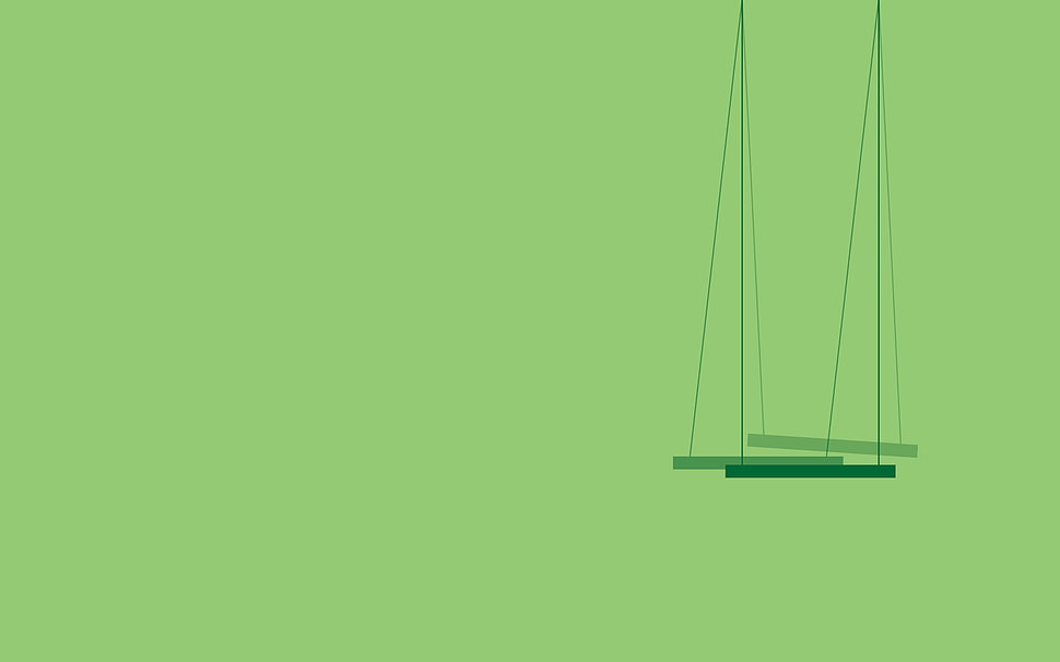 green swing illustration, minimalism, green, simple background, swings HD wallpaper