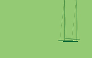 green swing illustration, minimalism, green, simple background, swings