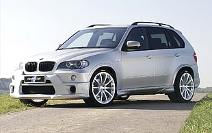silver BMW X5 SUV