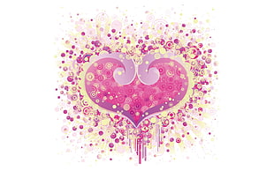 pink and yellow heart illustration