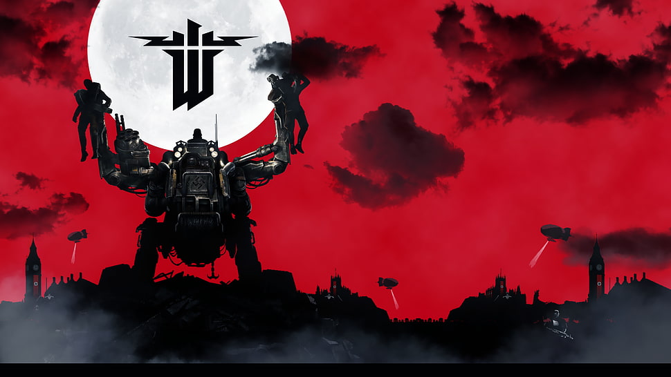 gray robot digital wallpaper, video games, Wolfenstein HD wallpaper